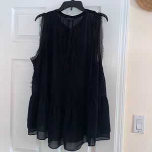 Black chiffon top